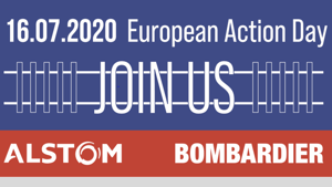 Alstom & Bombardier workers demand guarantees for their future during an extraordinary European Action Day